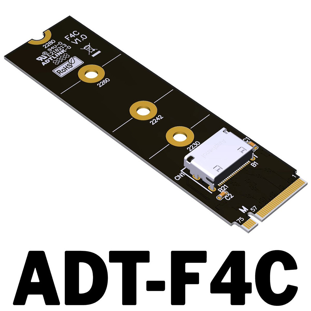 ADT-Link F9G PCI-E 4.0 X4 OcuLink Card Đồ Họa Bên Ngoài Docking Station Cho M.2 NVME Sang SFF-8612 OcuLink eGPU Adapter Card