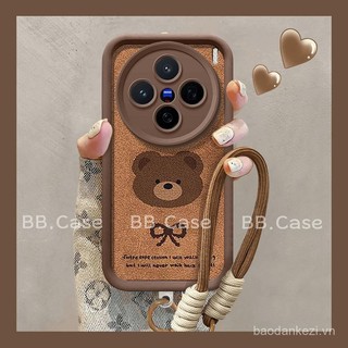 Hot Bán Điện Thoại Trường Hợp Vivo X200 Vivox200 Pro X100 Pro 5G Mới Dễ Thương Sáng Tạo Xu Hướng Thời Trang Nâu Nơ Tie Gấu Bao Gồm Tất Cả Vỏ Mềm Với 3D Búp Bê Dây 2024