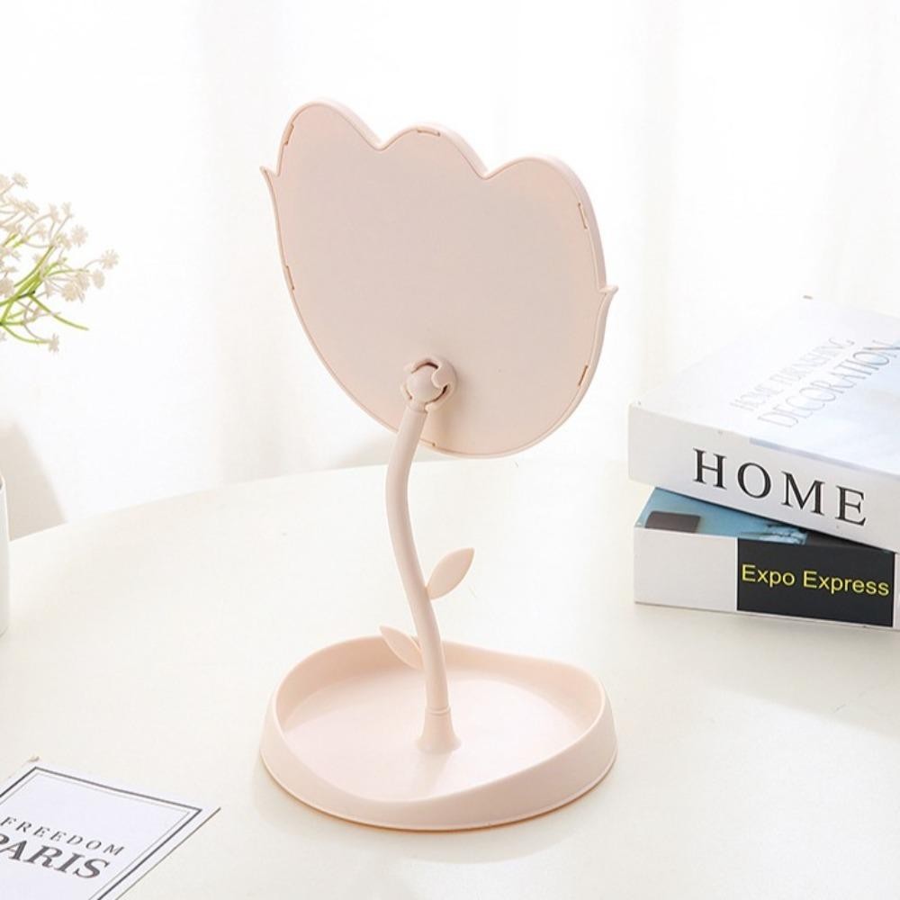 Gương trang điểm hình hoa Tulip LACYES, Gương trang điểm để bàn cổ điển dễ thương, Gương bàn một mặt có độ phân giải cao đa chức năng Phòng ngủ