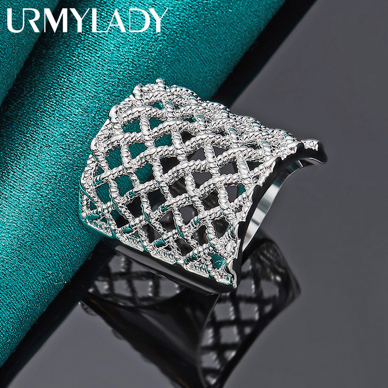 URMYLADY Bạc 925 Reticular 6-10 # Nhẫn Nữ Tiệc Cưới Thời Trang Quyến Rũ Trang Sức