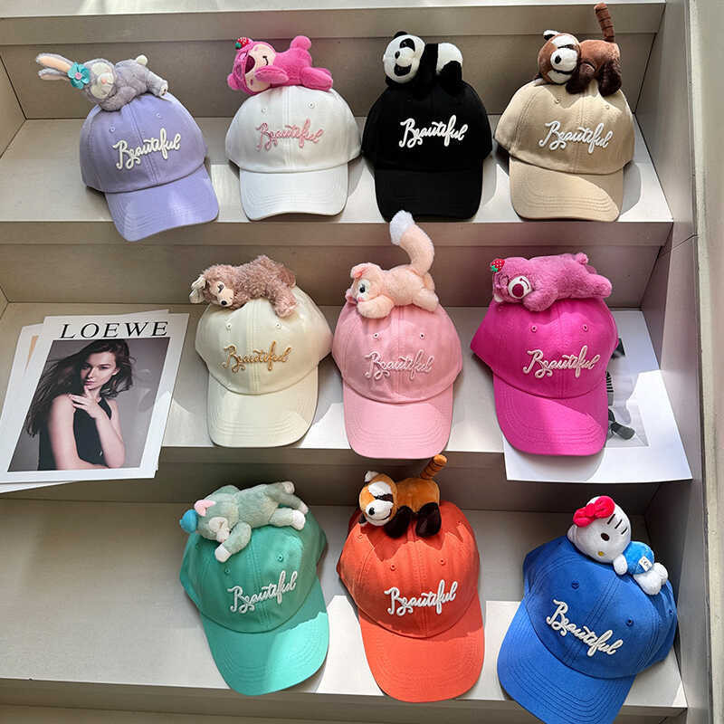 Yu Disney Lotso LinaBell hoạt hình búp bê cha mẹ con vịt mũ cong vành mũ bóng chày cotton