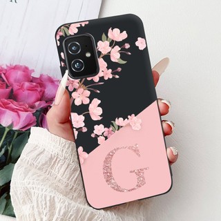 Dành Cho Asus Zenfone 8 ZS590KS I006D Vỏ Hoa Thời Trang Chữ Hoa Mềm Màu Đen Silicon TPU Ốp Lưng Cho Zenfone 8z Vỏ Điện Thoại