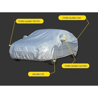 Bạt phủ xe ô tô MG HS, MG ZS,MG5 - Bạt phủ ô tô 3 lớp chống xước có khóa kéo cánh cửa