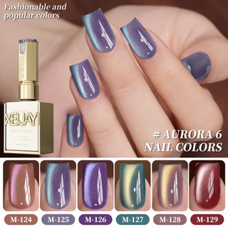 XEIJAYI Aurora Cat 's Eye Nail Gel Aurora Green Crystal Stone Glass Bead Cats Eye Phototherapy Keo Nail Art Làm móng tay cho tiệm làm móng tay 15ml