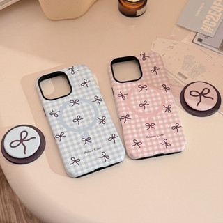 [Sheren] Vỏ điện thoại giá đỡ nơ kẻ sọc Thích hợp cho i17 16 15 14 13 12 11 pro max Vỏ bảo vệ chống sốc