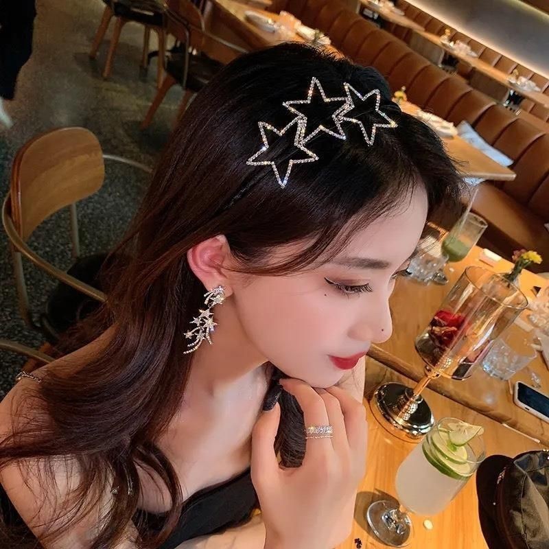 Dễ Thương Kim Cương Giả Đầu Nữ Phong Cách Công Chúa Phù Hợp Với Đi Chơi Siêu Cổ Tích Đơn Giản Chống Trơn Trượt Băng Đô Ngọc Trai Kẹp Tóc NO2Z