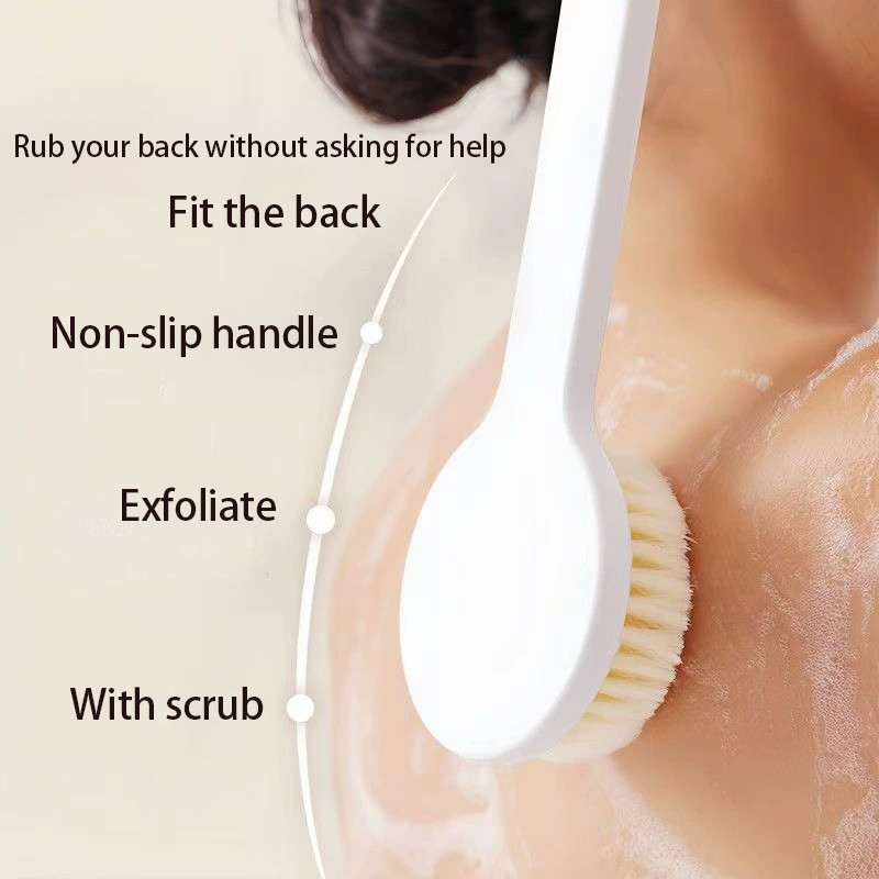 Tay Cầm Dài Tẩy Tế Bào Chết Bàn Chải Tắm Lưng Body Scrubber Bath Spa Ướt Khô Sử Dụng Thiết Kế Tiện Dụng