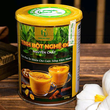 Hộp 500g tinh bột nghệ đỏ Trung Huy foods, củ nghệ đỏ, bột nghệ đỏ nguyên chất
