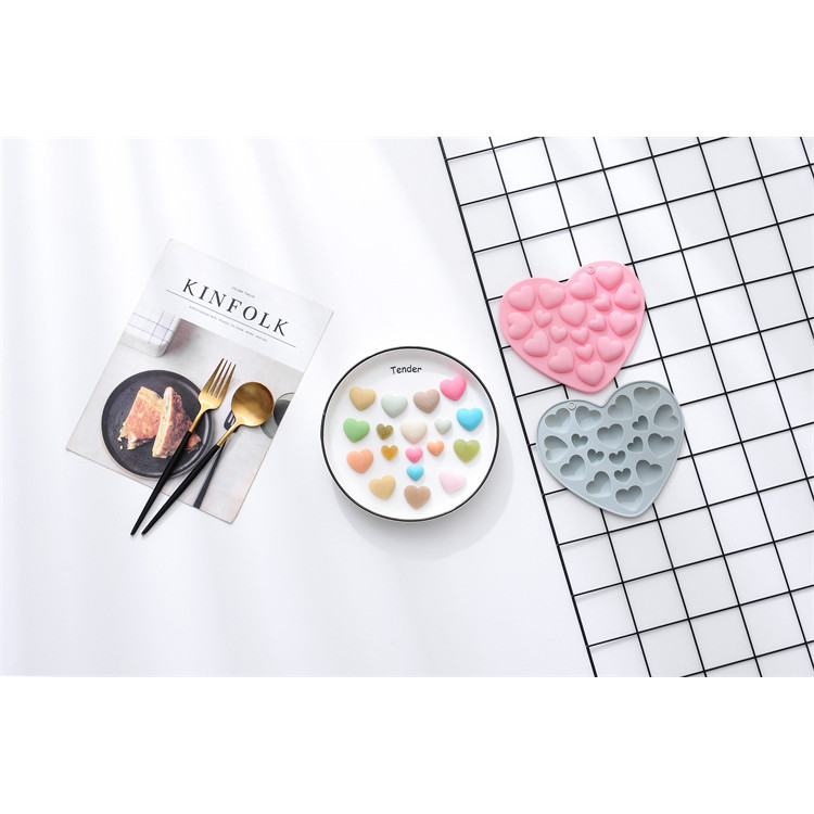 17 Khoang Kích Thước Khác Nhau Khuôn Silicon Hình Trái Tim Ngày Lễ Tình Nhân Series Khuôn Socola Fondant Bánh Trang Trí Khuôn DIY Dụng Cụ Nướng Bánh