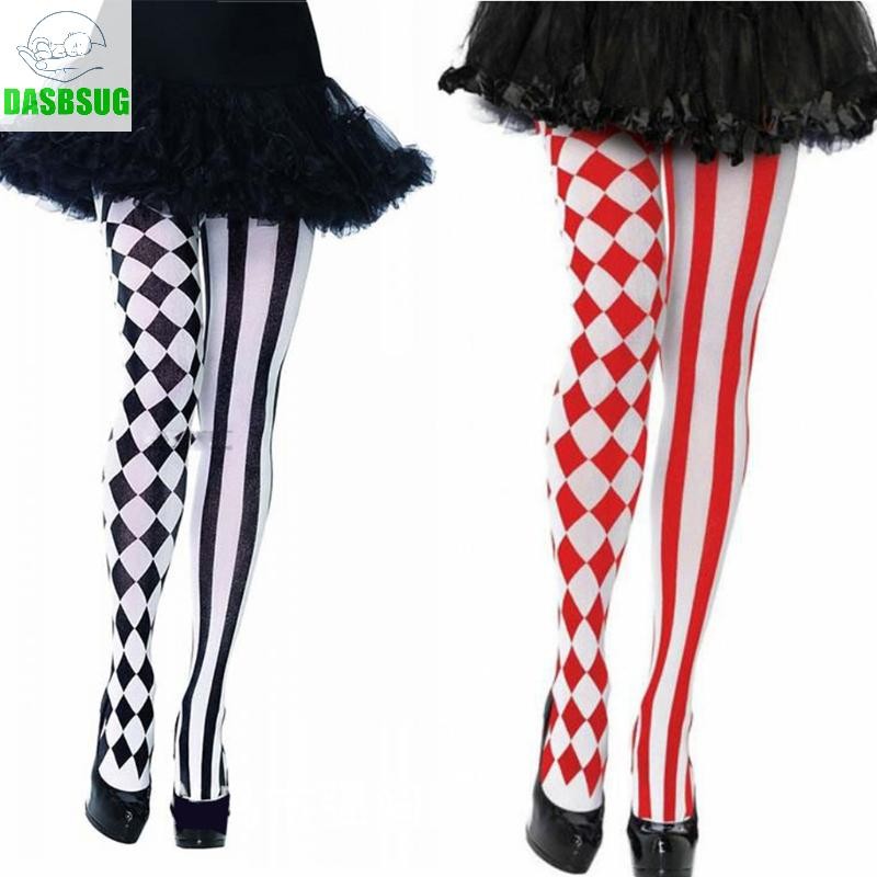 Dasbsug Halloween Nữ Đảng Cosplay Quần Checkered Kim Cương Kẻ Sọc In Chiều Dài Toàn Bộ Quần Chú Hề Trang Phục S