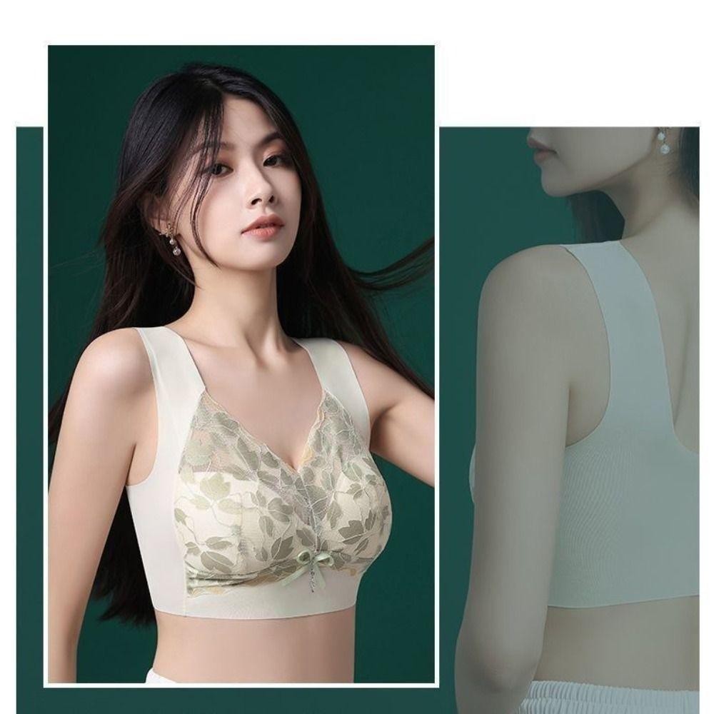 SUNKISSD Push Up Bras, Áo ngực lót liền mạch thoải mái, Plus Size Ren Không dây thoáng khí Top Đồ lót nữ