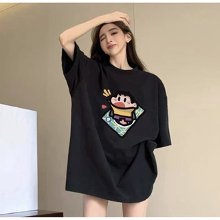 HIIXIIVI 100% Cotton Tay Ngắn Oversize Unisex Áo Thun Plus Size Nữ Tee Baggy Hoạt Hình Áo