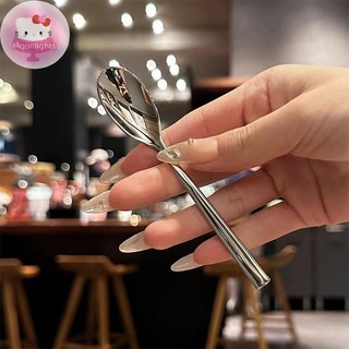 Ánh Trăng Thép Không Gỉ Nhỏ Thìa Tròn Thìa Cà Phê Mật Ong Trộn Thìa Hộ Gia Đình Thìa Gia Vị Kem Món Tráng Miệng Thìa EN