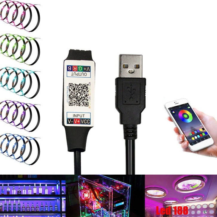 Bộ led RGB dùng độ điều khiển led chuyển màu bằng Smartphone cổng 5V ...
