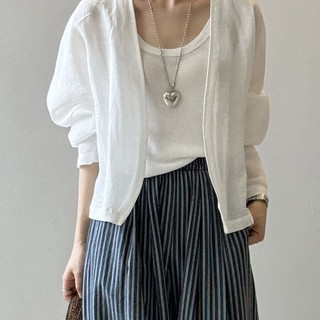 Áo sơ mi trắng cổ điển mùa hè dài tay Áo sơ mi chống nắng dáng rộng mỏng-