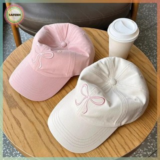 SAFENH Ngọt Nơ Bóng Chày Cotton Có Thể Điều Chỉnh Mũ Snapback Xuân Thu Thêu Nữ Ngoài Trời Thường Ngày Mũ Chống Nắng Tấm Che Mũ VN
