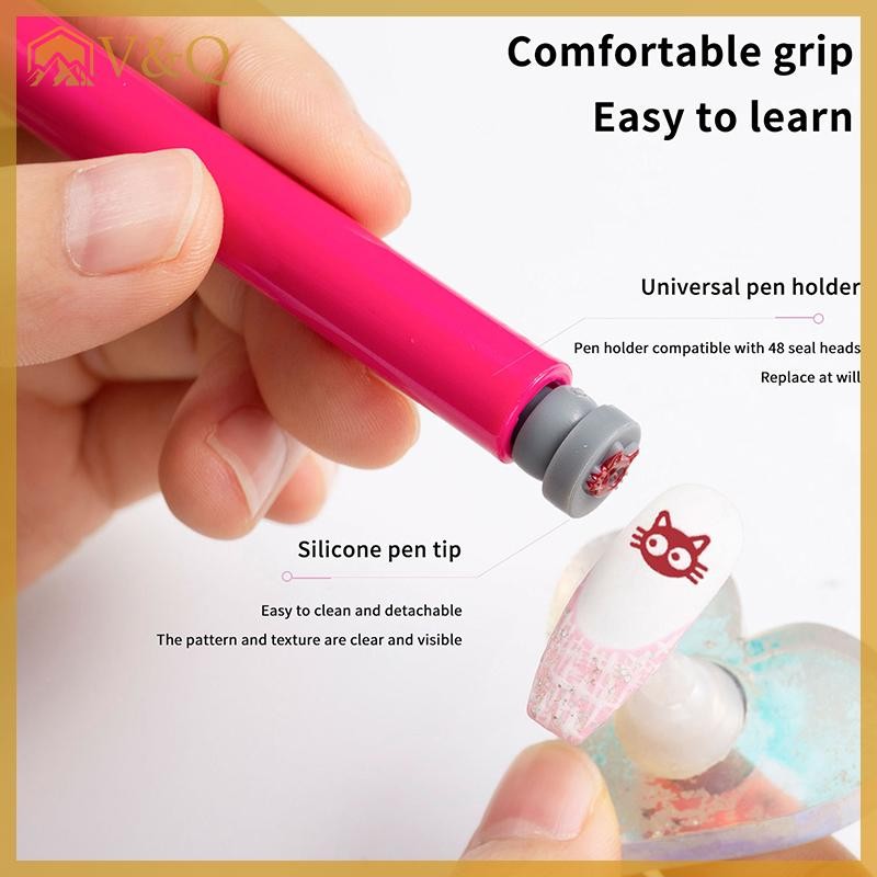 Littleloves1 36 / 48 Chiếc Móng Tay Nghệ Thuật Tem Bộ Bút DIY Thiết Kế Móng Tay Thủ Công Graffiti Hoa Nail Stamper Móng Tay Nghệ Thuật Chấm Dụng Cụ Thiết Kế Đơn Giản EN