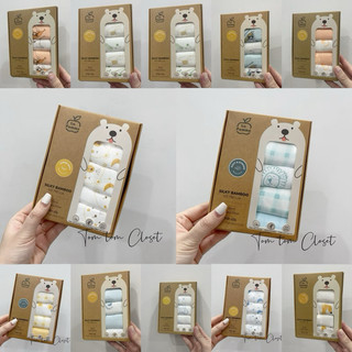 Tổng hợp nhiều mẫu khăn sữa La pomme K001 Set 5 Khăn sữa sợi tre lụa La Pomme phối màu (30x30cm) cho bé T6.0
