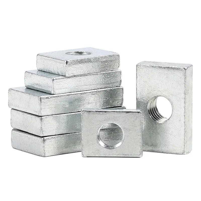 2 ~ 50 chiếc Đai ốc vuông M3 M4 M5 M6 M8 Thép Carbon mạ kẽm mỏng hình chữ nhật Nuts Khối trượt cho phụ kiện hồ sơ nhôm