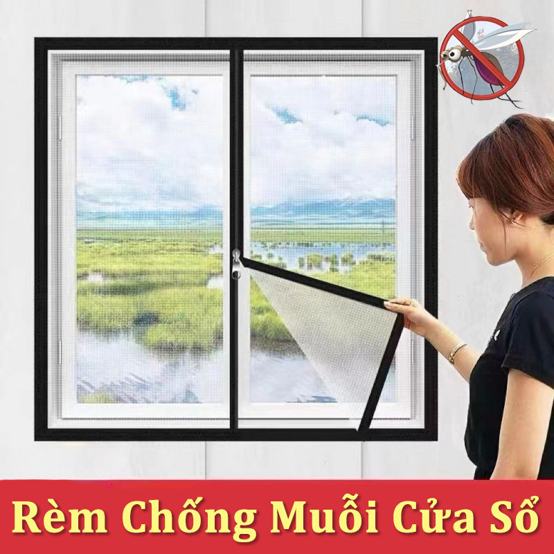 Rèm Chống Muỗi Cửa Sổ Lưới chống Muỗi, Có Khóa Kéo, Lưới Mắt Dày Đặc, Chống Muỗi Chống Bụi