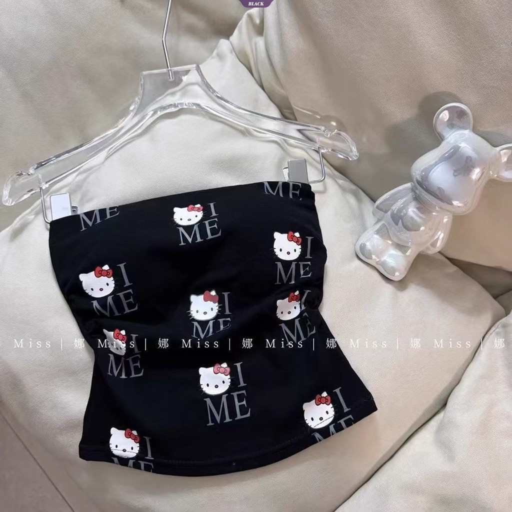 Có Miếng Lót Áo Ngực Một Vai Ống Top Nữ Mùa Hè Gợi Cảm Hello Kitty In Hình Tank Top Spice Girls Tops [BL]