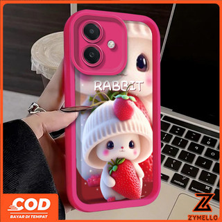 Ốp Lưng Cho OPPO Reno 13F 5G Reno12 F Reno 12 Reno12 Pro Reno11 F Reno 11 Reno 10 5G Reno 8T Reno 8Z 5G Reno7 Reno8 Reno4 Reno5 Thỏ Dâu Hồng Chống Sốc TPU Phon