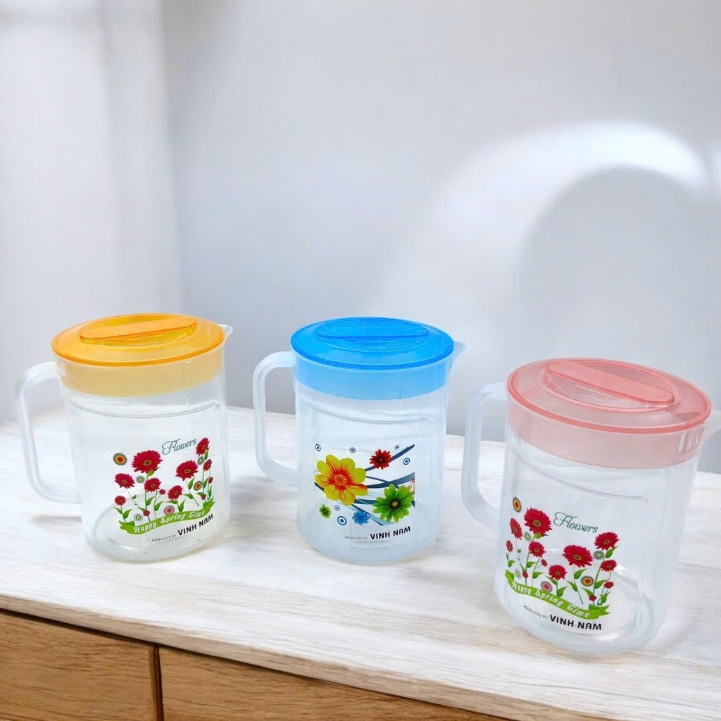 Ca Nhựa Trong Okinawa Có Nắp Vinh Nam Plastic Size 500ml 1000ml 1500ml Ca Nhựa Trong Mã 362-363-364