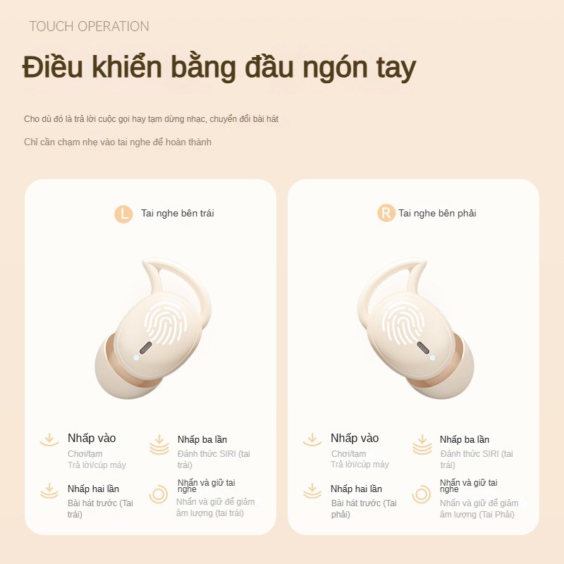 Tai nghe Bluetooth không dây In-Ear Mini Màn hình kỹ thuật số Tuổi thọ pin dài Ngủ Không