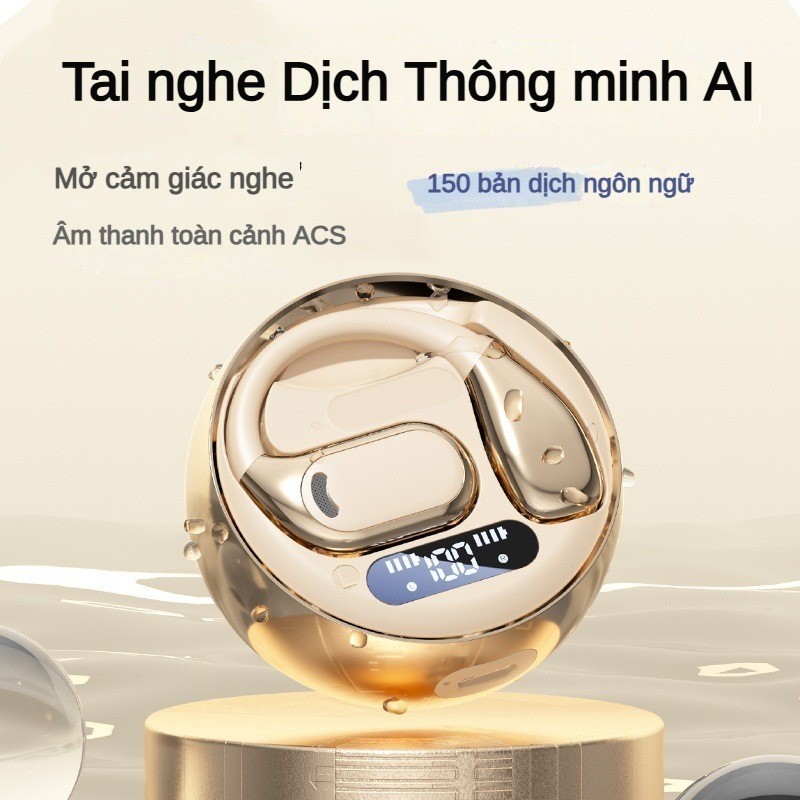 Không Dây AI Dịch Tai Nghe Bluetooth Dẫn Truyền Xương Không Khí Loại Tai Chạy Thể Thao Tai Nghe Chuyên Dụng