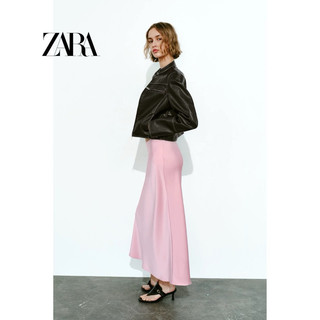Zara made in Morocco đủ tag Chân Váy Chữ A Bằng Lụa satin Lưng