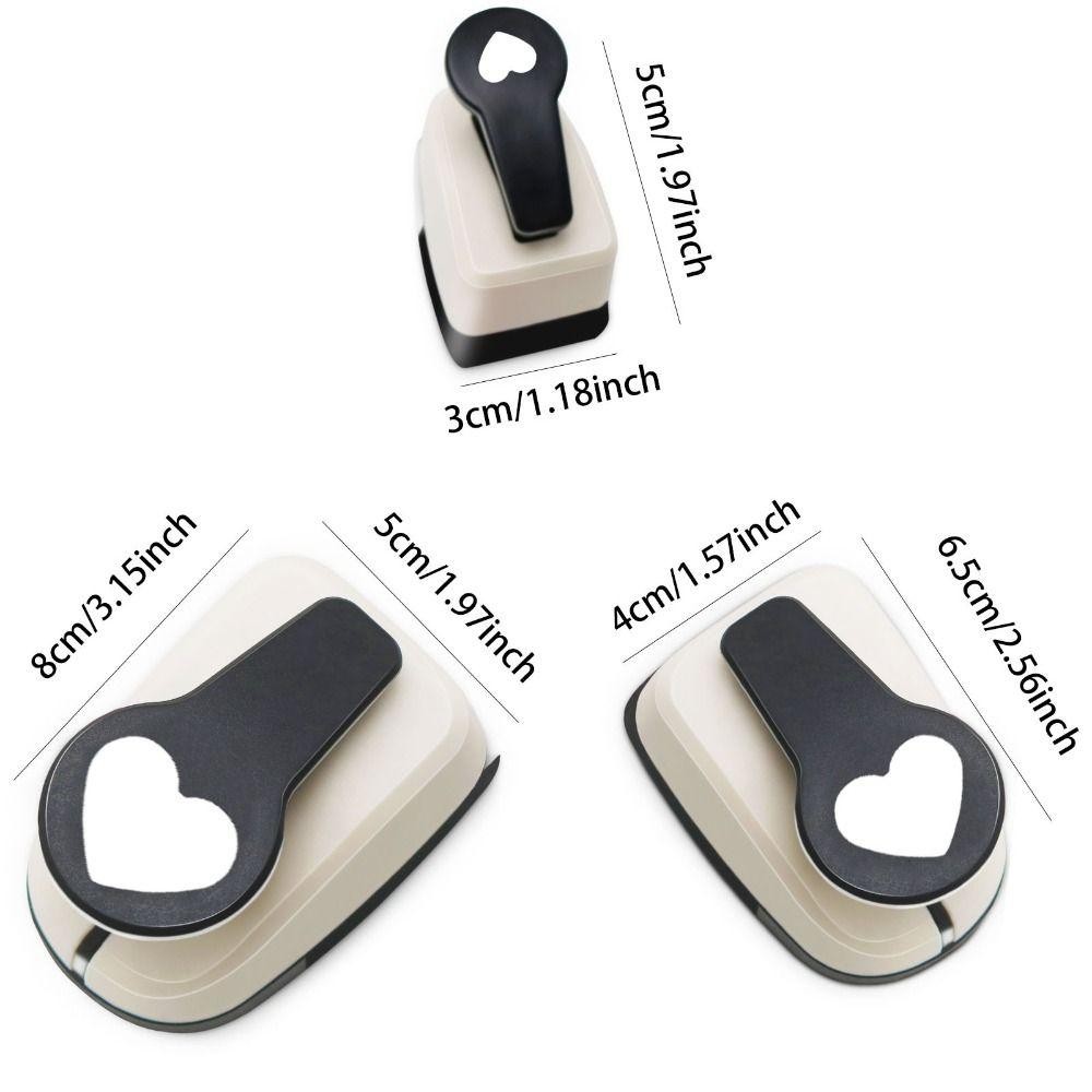 HIGHVIEWLS Lỗ Trái Tim Punch, Nhựa ABS 9 / 16 / 25mm Kid Hole Punch, DIY Cắt Giấy Handmade Thêu Sò Giấy Shaper Cutter Trẻ Em