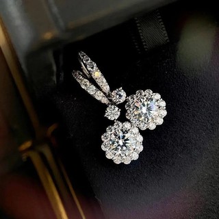 S925 Hoa Bạc Zircon Bông Tai Trang Sức Thời Trang Đơn Giản Quà Tặng Nữ