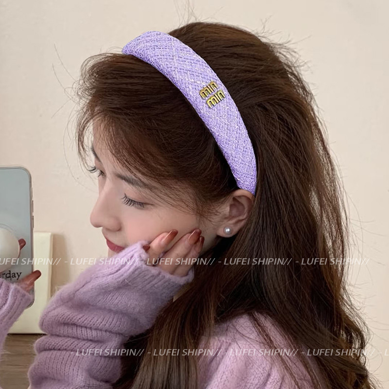 Băng đô viền rộng màu tím, phong cách Hàn Quốc thời trang