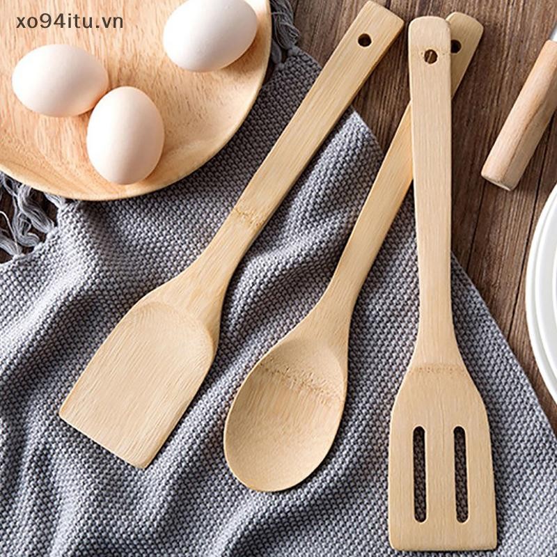 Xoitu Bộ Dụng Cụ Nhà Bếp Tre Chống Dính Chảo Chiên Thìa Tre Thìa Cơm Thìa Chịu Nhiệt Độ Cao Nấu Ăn VN