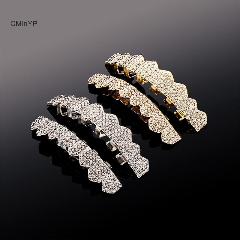 CMinYP Cubic Zircon Hip Hop Răng Grillz Cho Unisex Top Đáy Miệng Có Thể Tháo Rời Nha Khoa Thời Trang Cosply Răng Trang Sức Vinh Quang