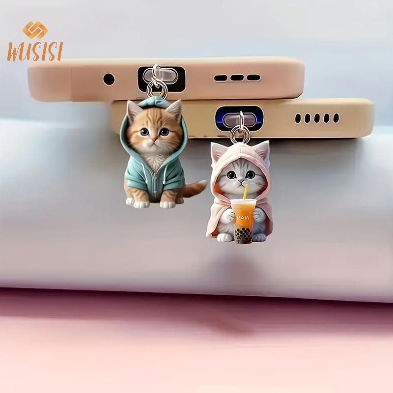 [WUSISI] Ổ cắm cổng sạc chống bụi điện thoại 2D dễ thương cho nút chặn chống bụi Type C Accessorie MỚI