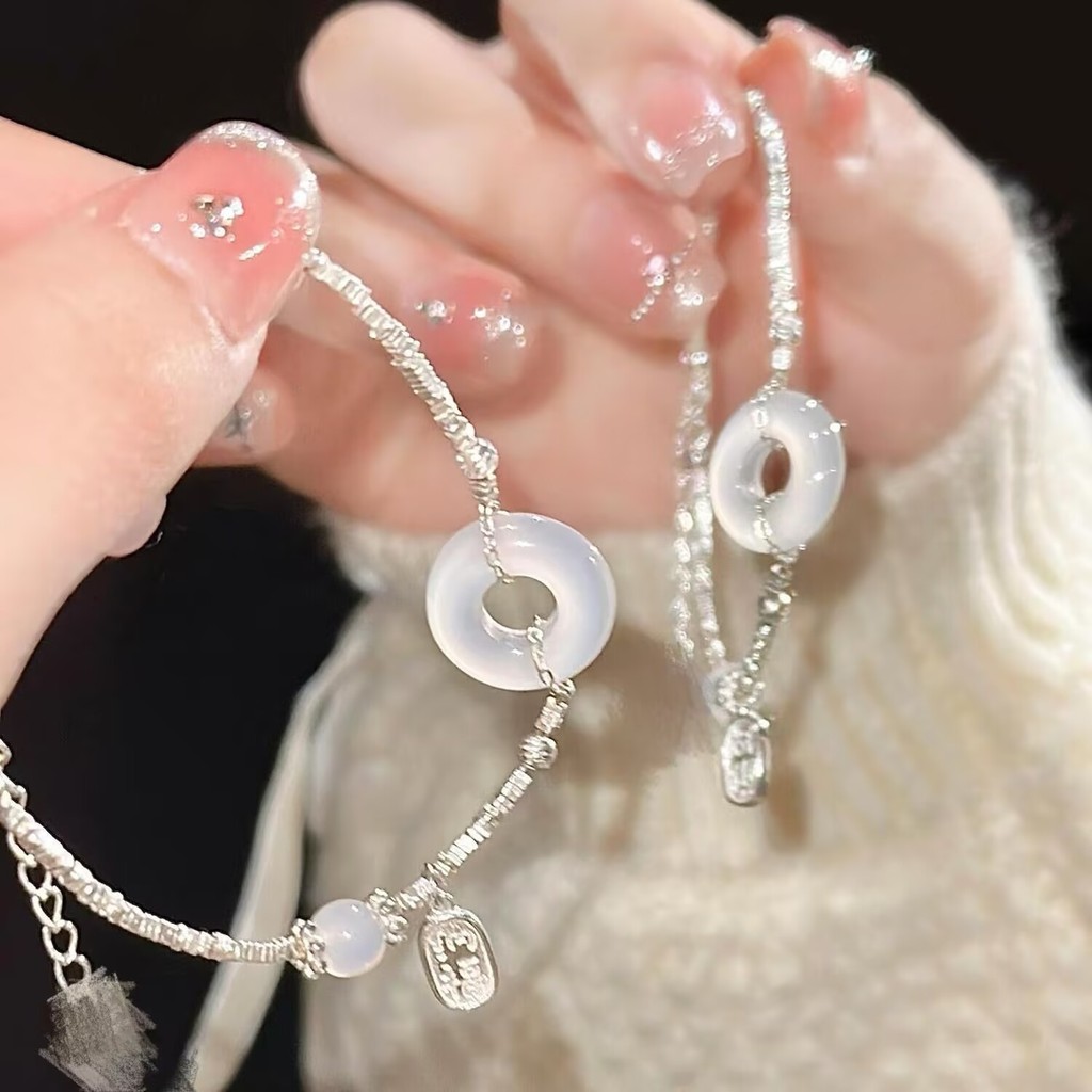 Gửi Mẹ Gửi Bạn Gái May Mắn May Mắn Khóa An Toàn Vòng Tay Bạc Vỡ Nữ 2025 Phong Cách Mới Niche Vòng Tay Tinh Tế