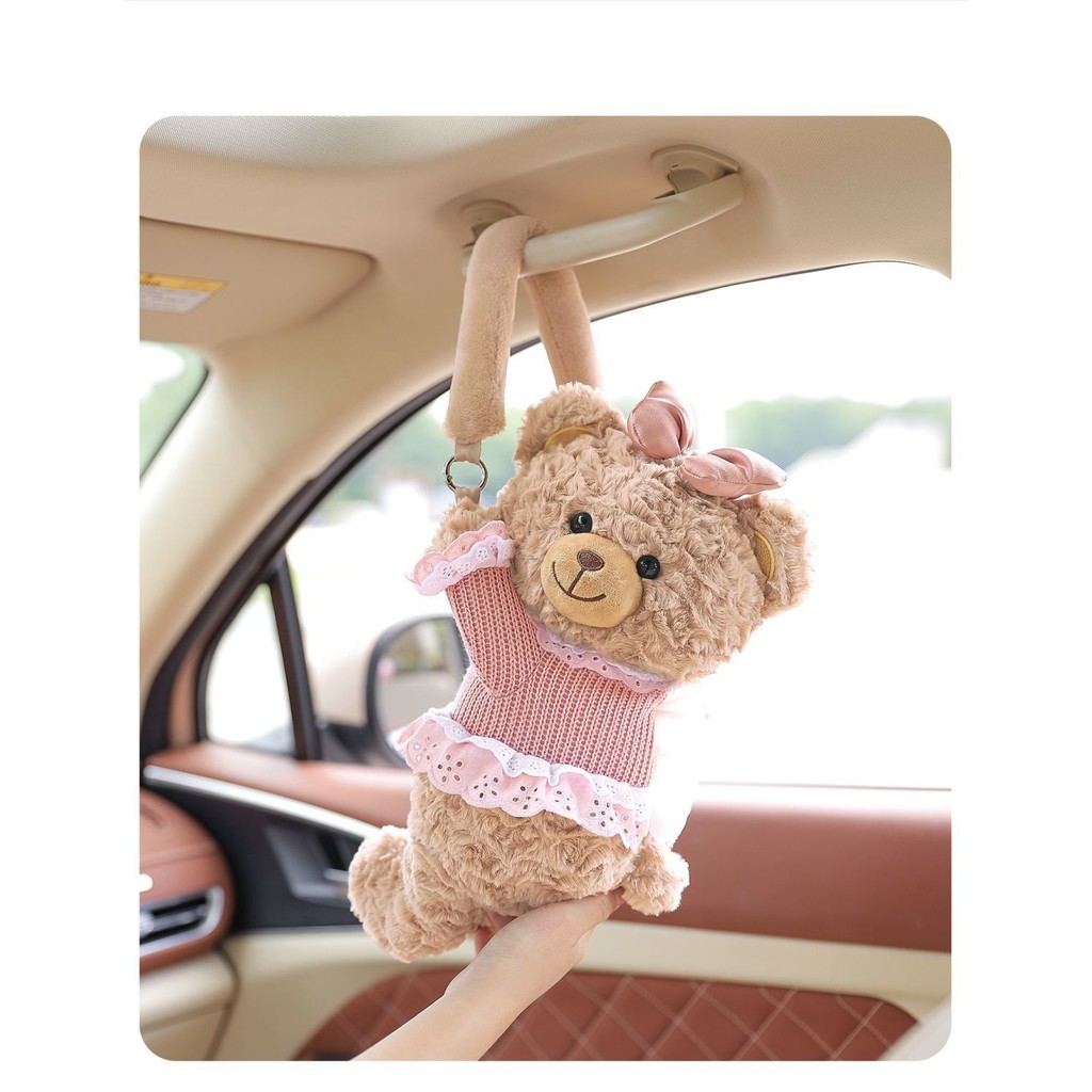 Hộp đựng khăn giấy ô tô cao cấp treo trang trí nội thất ô tô sang trọng cho BMW Geely Mazda