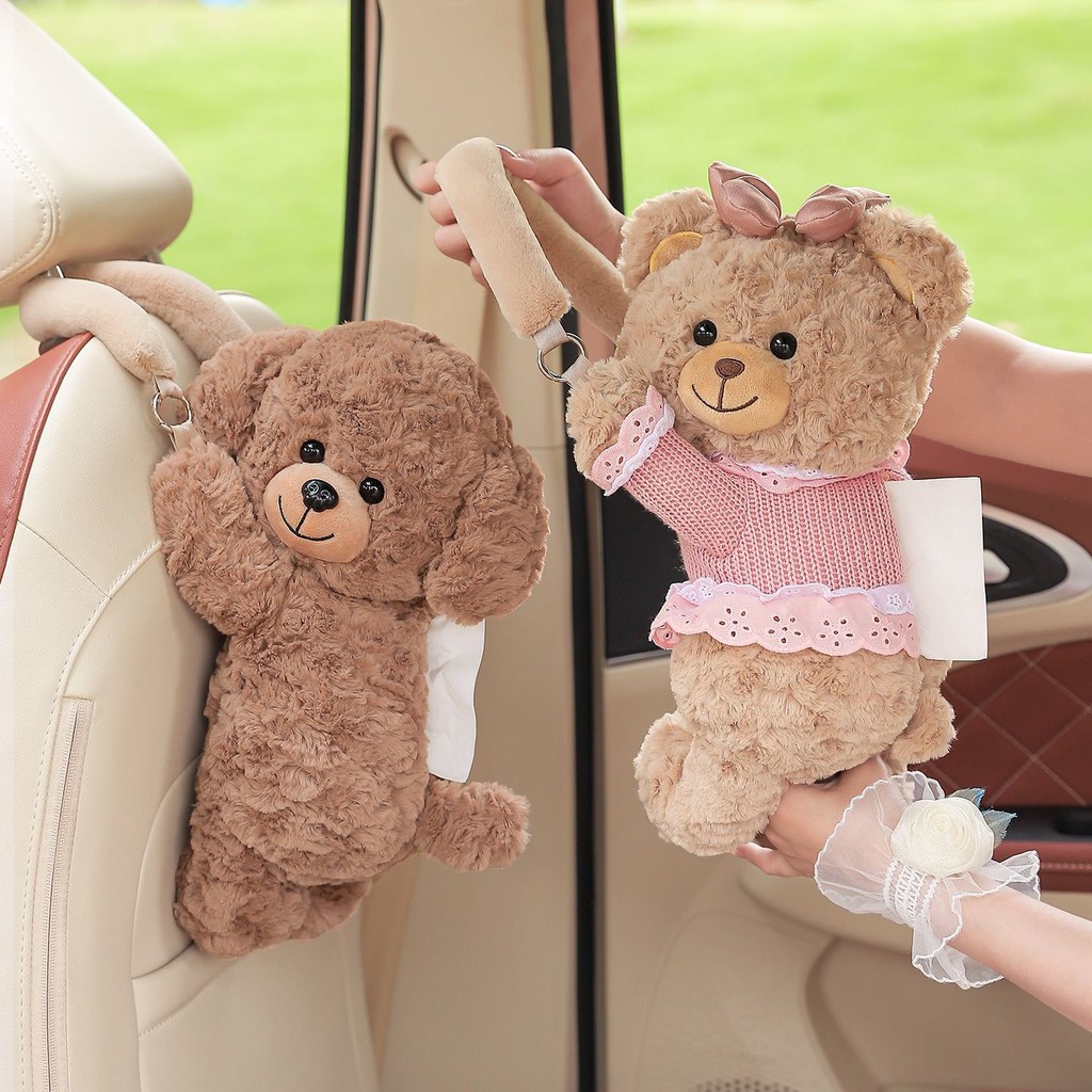 Hộp đựng khăn giấy ô tô cao cấp treo trang trí nội thất ô tô sang trọng cho BMW Geely Mazda