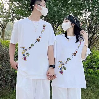 HIIXIIVI 2025 Thương Hiệu Mới 100% Cotton Unisex Áo Thun Nữ Tay Ngắn Nam Nữ Baggy Cổ Tròn In Hình Độc Đáo Cặp Đôi Tee