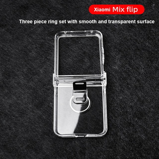 PC Trong Suốt Giá Đỡ Nhẫn Ốp lưng Xiaomi Mix Flip 5G Bảo Vệ 3 Miếng Ốp Lưng Chống Sốc