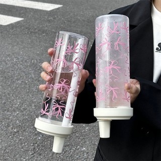 [Giao hàng từ Việt Nam] Cốc Rơm NOOKSTORY, Bình Nước Nơ Nhựa, Đồ Uống 500ml Cốc Cà Phê Dung Tích Lớn Trà Bong Bóng Cà Phê