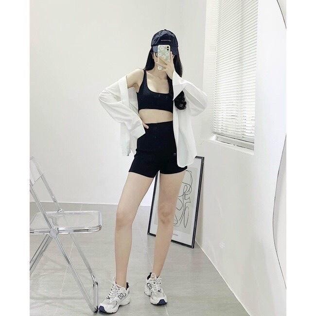 Quần Legging Đùi Dáng Ôm Phong Cách Thể Thao