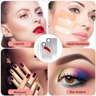 Bảng Trộn Trang Điểm Khay Trộn Thép Không Gỉ Thìa Dụng Cụ Trộn Kem Nền Móng Tay-Art