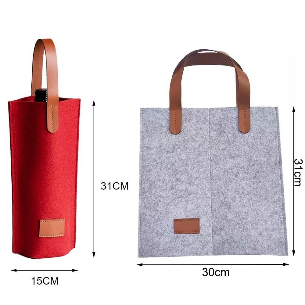 Túi nỉ HOBBYIN, Túi đựng rượu đôi nỉ đơn, Túi xách màu trơn cách nhiệt có thể bảo vệ