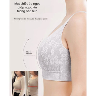 『Brelira』Minimizer Bra Non-wired sports bra Plus Size Light Thin Petal Bra full coverage Lingerie Wireless Anti-Sagging Large Size Underwear