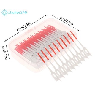 < zhuliye246 > Bàn chải silicon kẽ răng 200 chiếc Bàn chải tăm nha khoa giữa răng có chỉ Dụng cụ làm sạch răng miệng