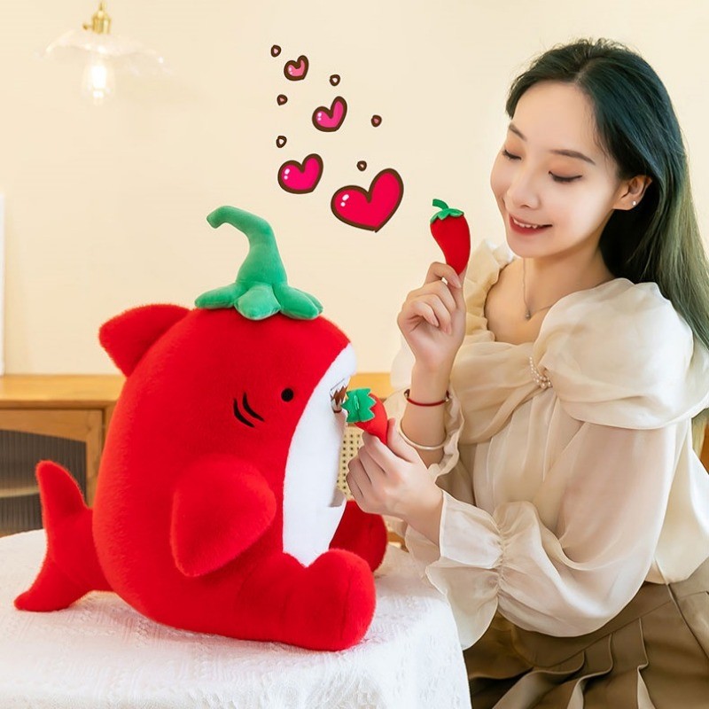 Kawaii Hoạt Hình Cá Mập Sang Trọng Đồ Chơi Vui Nhộn Ớt Cá Mập Sang Trọng Búp Bê Cá Mập Đỏ Cá Mập Nhồi Bông Gối Đồ Chơi Mềm Mại Cho Bé Làm Nhẹ Nhà Búp Bê Trang Trí Phòng Ngủ Trẻ Em Quà Tặng Sinh Nhật Quà Tặng Năm Mới