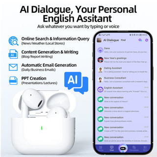 Tai nghe Bluetooth không dây GOOJODOQ có chức năng giảm tiếng ồn dịch thuật và phiên âm AI tiên tiến