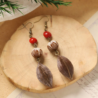 Retro Handmade Thực Vật Bông Tai Trái Cây Văn Học Phong Cách Dân Tộc Truyền Thống Trung Quốc Y Học Trái Cây Khô Niche Sáng Tạo